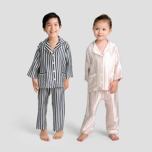 Kinder Seiden-Pyjama-Set mit Streifen