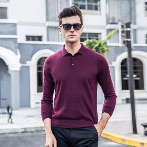 Herren Kaschmir Rollkragenpullover mit Reverskragen