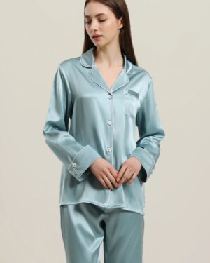 22Momme Klassisches Seiden-Pyjama-Set