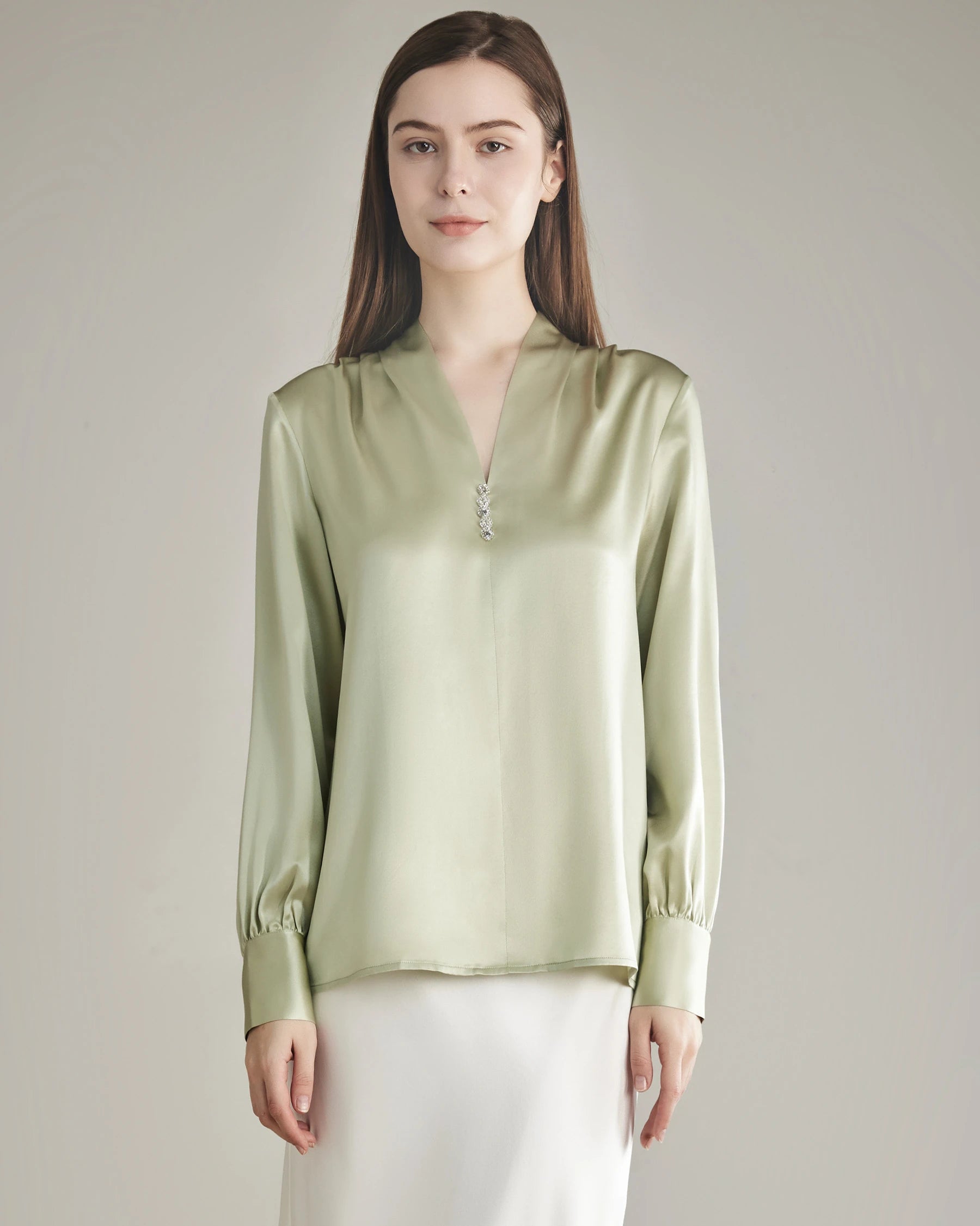 100% Seidenbluse Seidenhemd – Bild 15