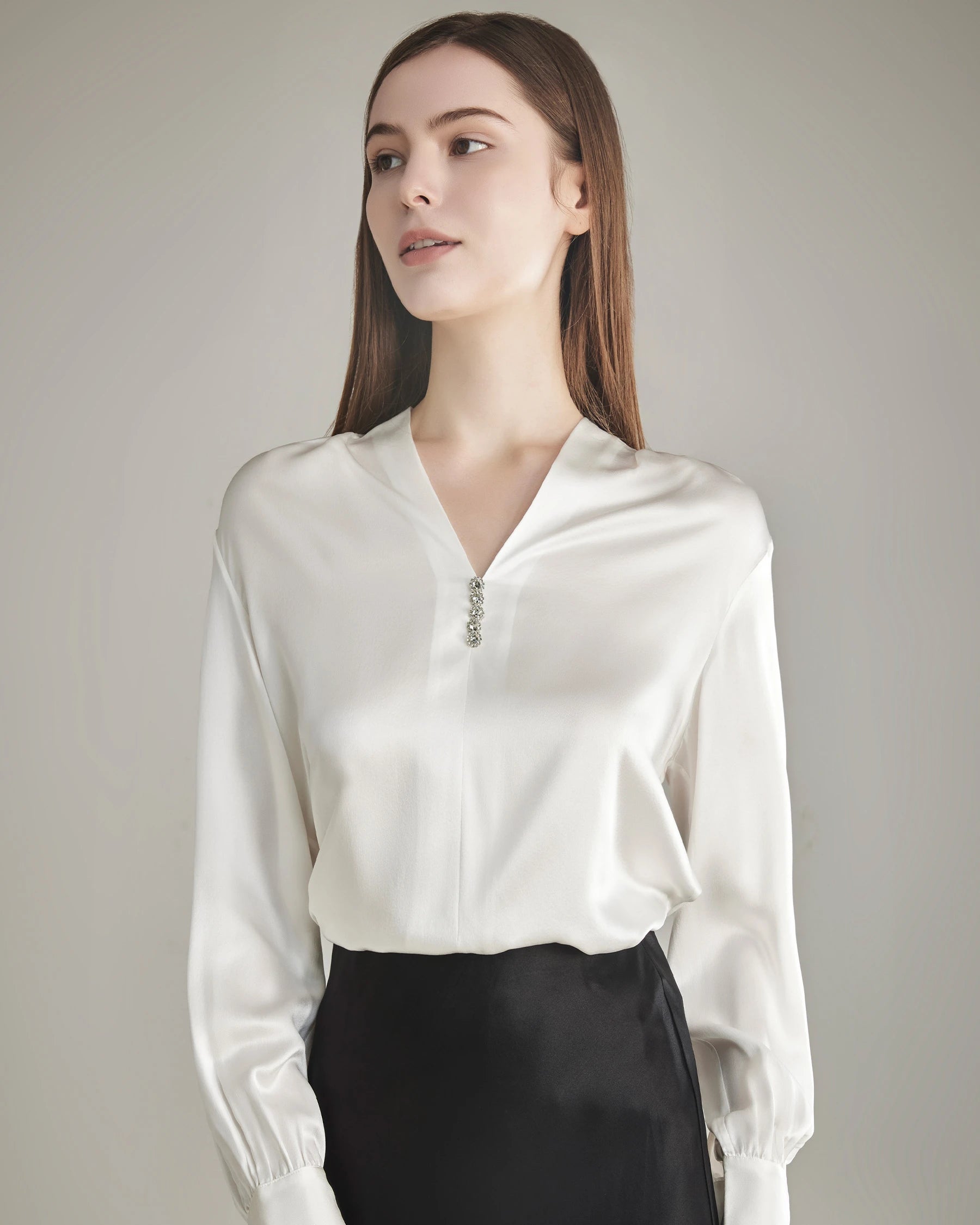 100% Seidenbluse Seidenhemd – Bild 5