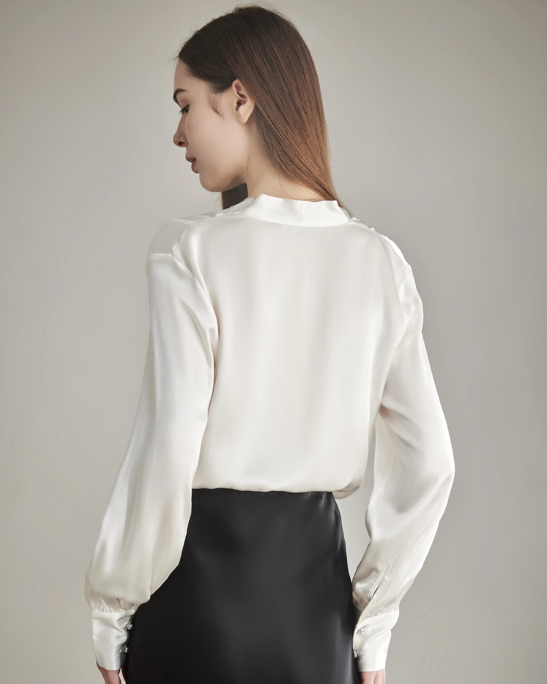 100% Seidenbluse Seidenhemd – Bild 6