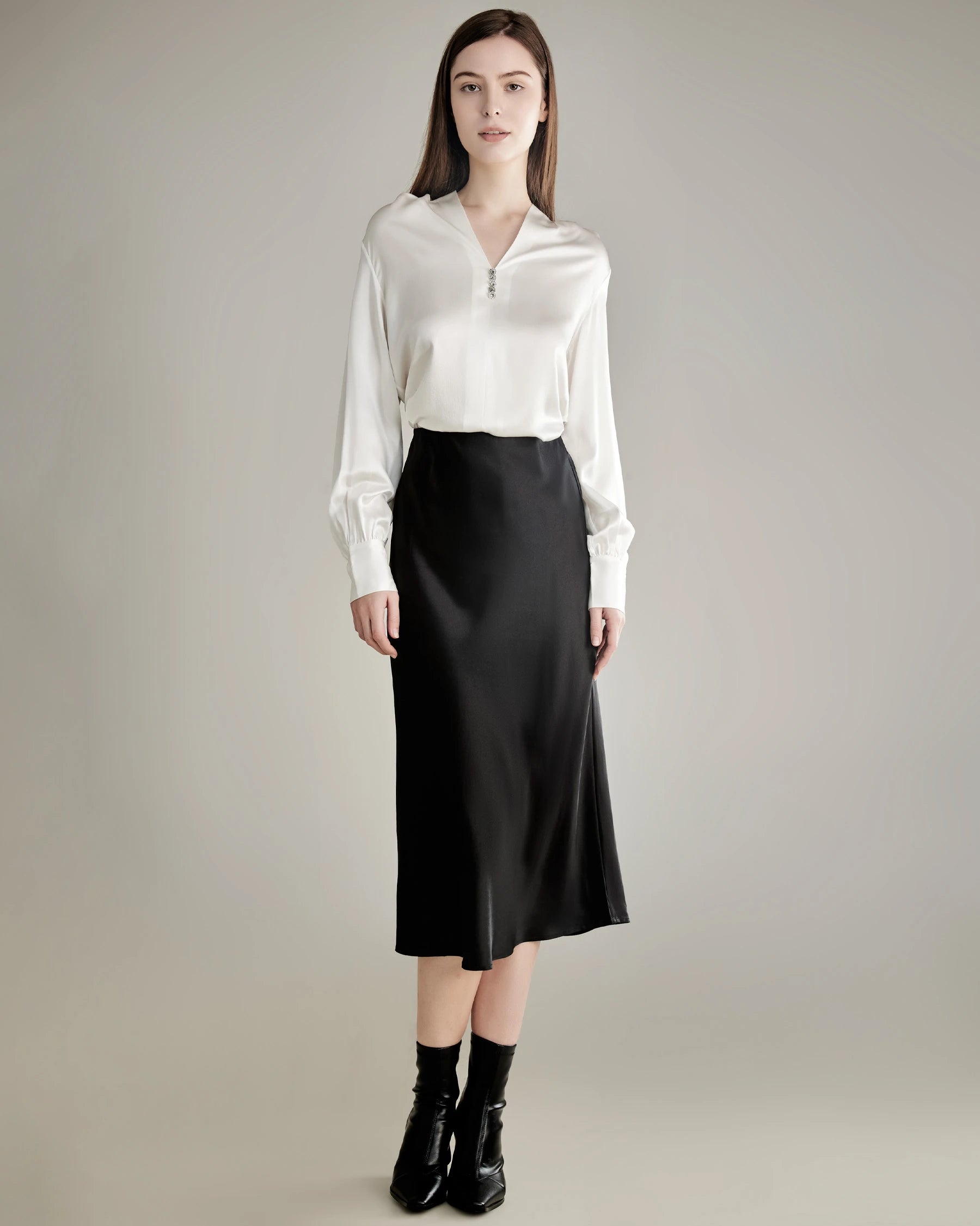 100% Seidenbluse Seidenhemd – Bild 8