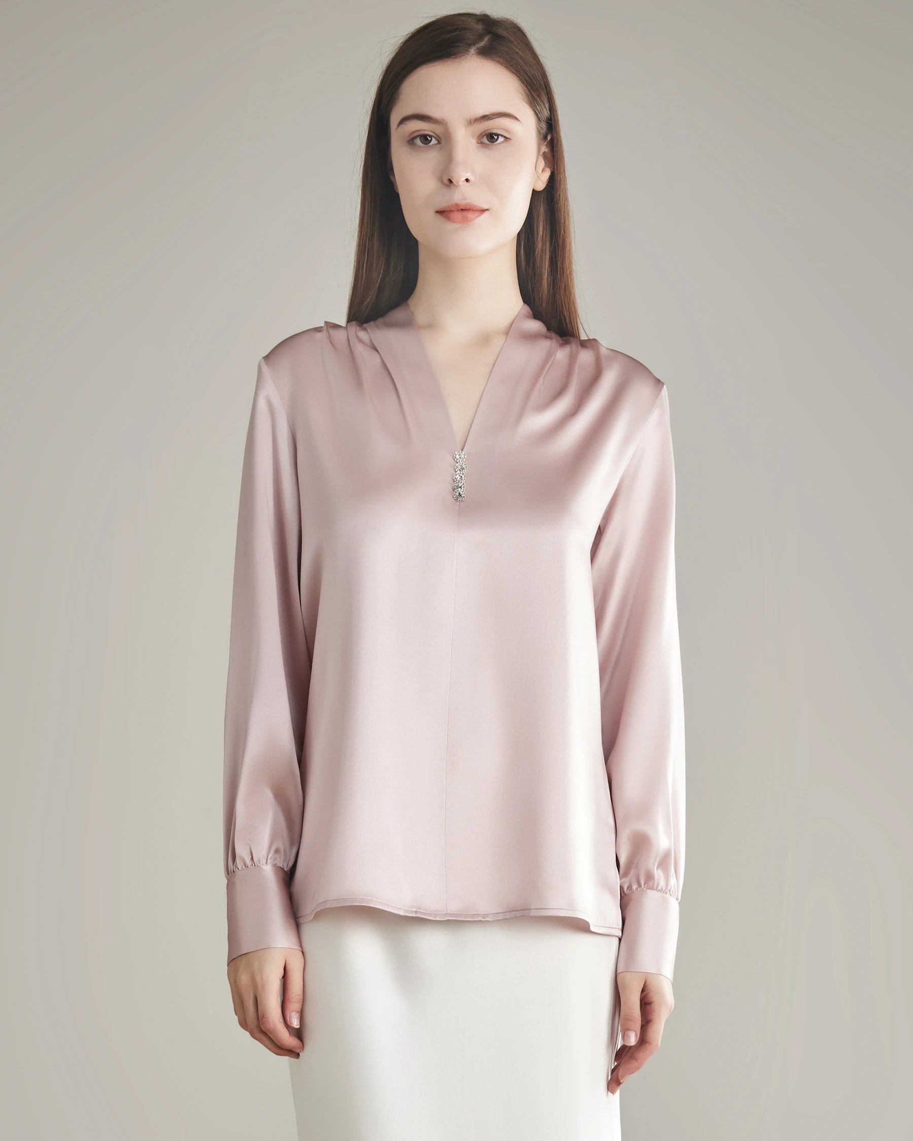100% Seidenbluse Seidenhemd – Bild 3