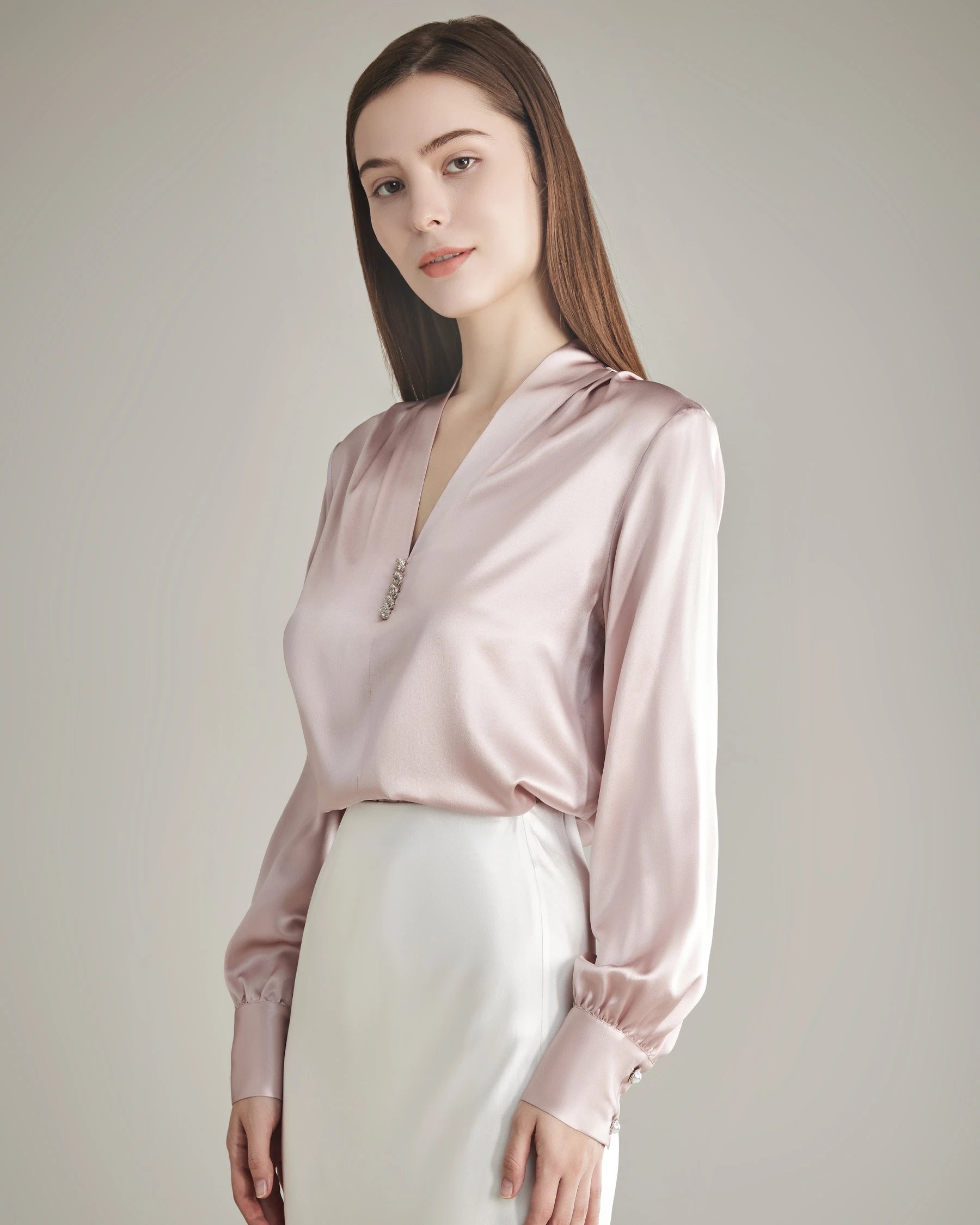 100% Seidenbluse Seidenhemd – Bild 4