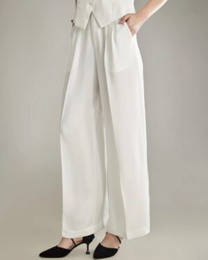 40 Momme Seidenhose mit breiten Beinen
