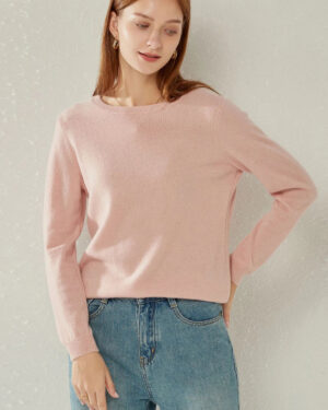 Klassisch-Fit Kaschmir Pullover mit Rundhalsausschnitt