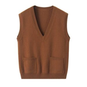 Reine Kaschmir-Ärmellose V-Ausschnitt-Pullover-Weste