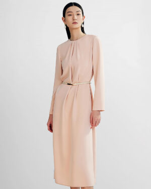 Damen Basic Seidenkleid mit Schlitz am Rücken