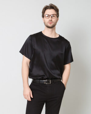 Männer weiches Seiden-T-Shirt in casual normale Passform