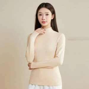 Seiden  Thermo-Pullover mit Rollkragen