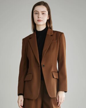 Damen Wollblazer mit Einfachknopf